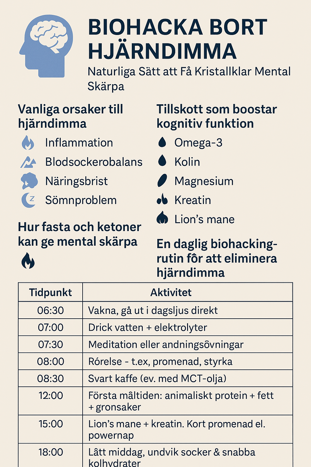 Biohacka bort hjärndimma - naturliga sätt att få kristallklar mental skärpa