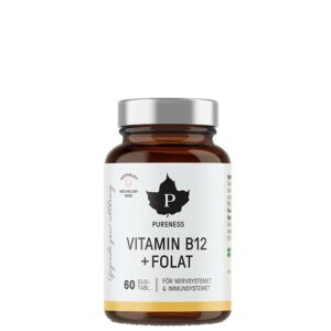 Vitamin B12 + Folat Hallon 60 sugtabletter Pureness