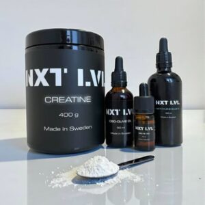 NXT LVL Biohack Protocol – Ultimate Stack med CBD Oil 10%, C60 Olive Oil, Creatine 400 g och Methylene Blue 1% från NXT LVL – komplett biohack paket från Biohack Balance